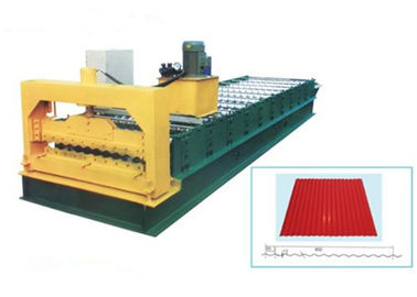 China Stahl galvanisierte Dach-Rolle, die Maschine für die Herstellung 0,3 - 0.8mm der Stärke-Fliese bildet fournisseur